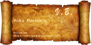 Voki Barbara névjegykártya